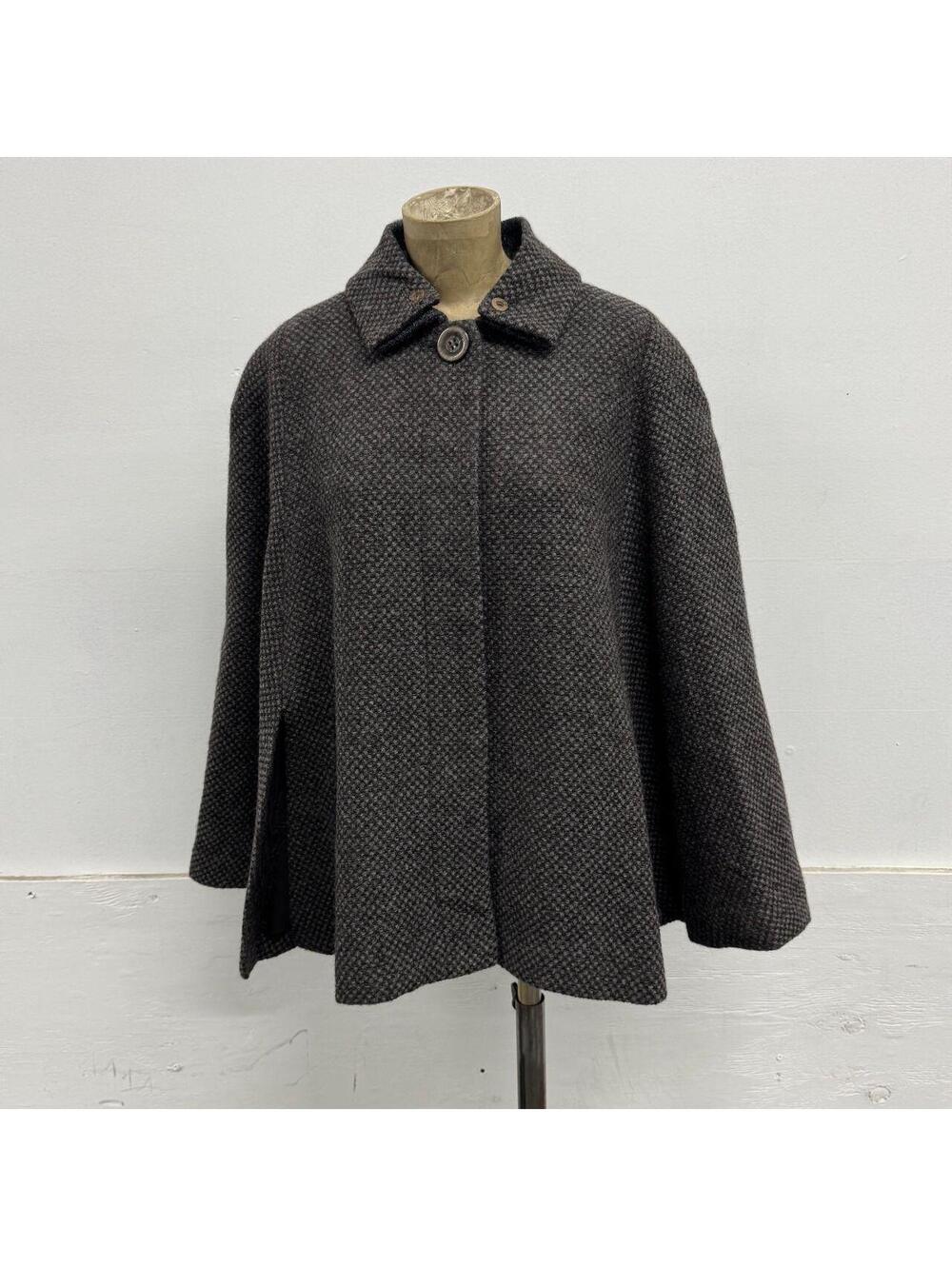 Vintage Japanese Designer LoLo Textured Wool Tweed Capelet / Cloak